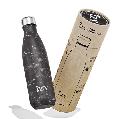 Bouteille isotherme noir motif blanc personnalisable - 500ML - Thermos / Gourde IZY Bottles