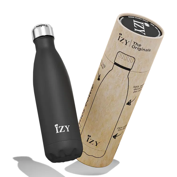 Bouteille isotherme noir personnalisable 500ML - Thermos IZY Bottles