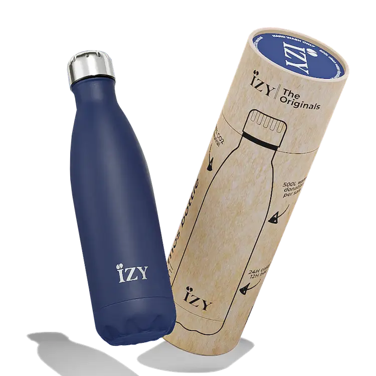 Bouteille isotherme personnalisable Bleue - 500ML - Thermos / Gourde IZY Bottles