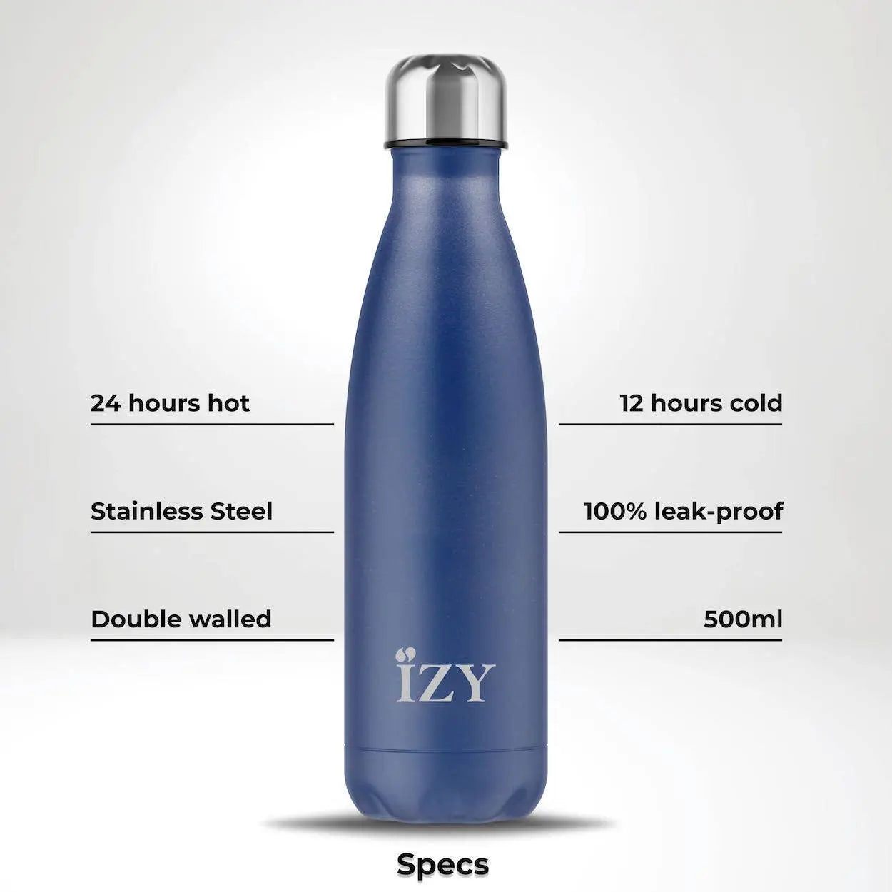 Bouteille isotherme personnalisable Bleue - 500ML - Thermos / Gourde IZY Bottles