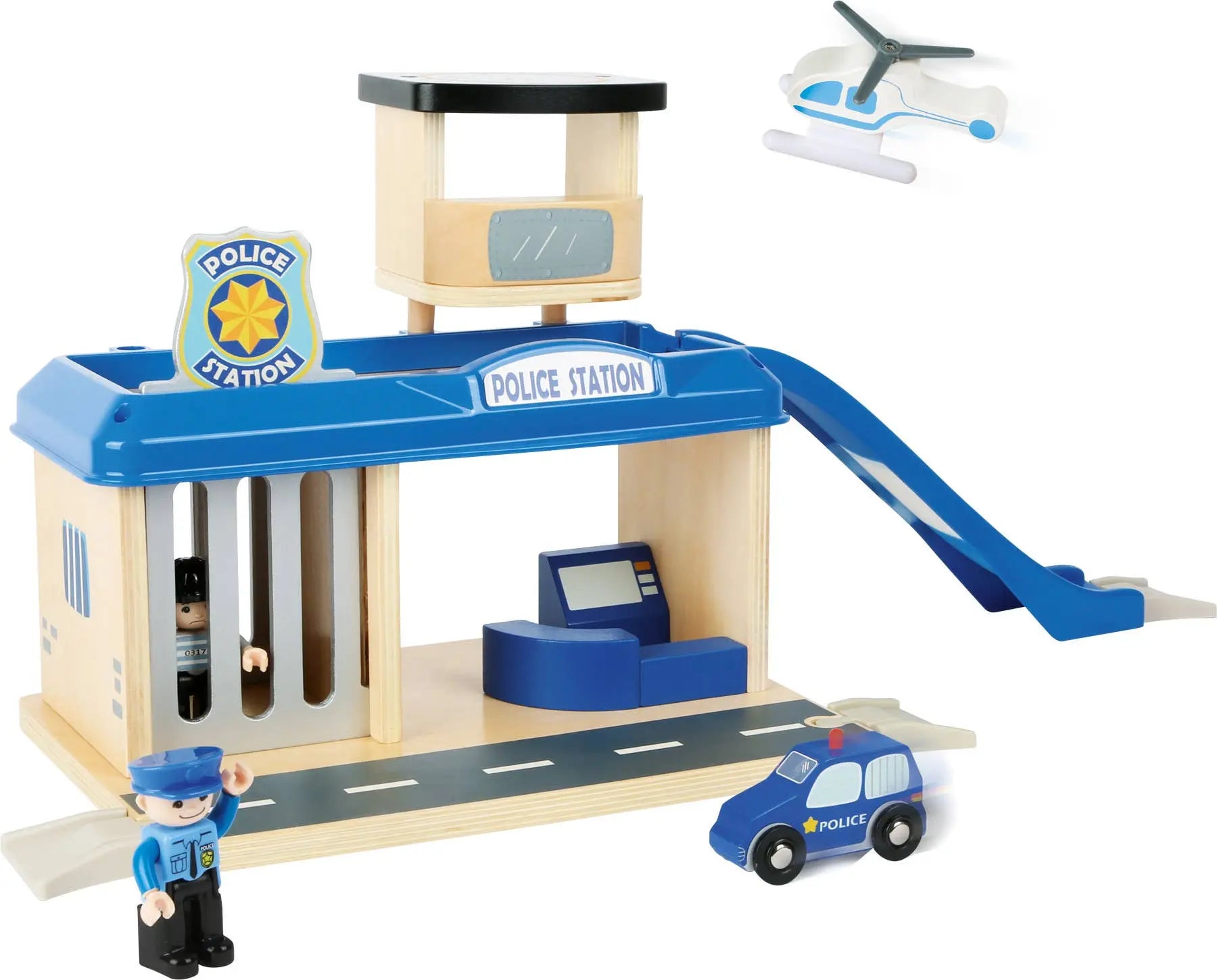 Poste de police personnalisable en bois et ses accessoires small foot