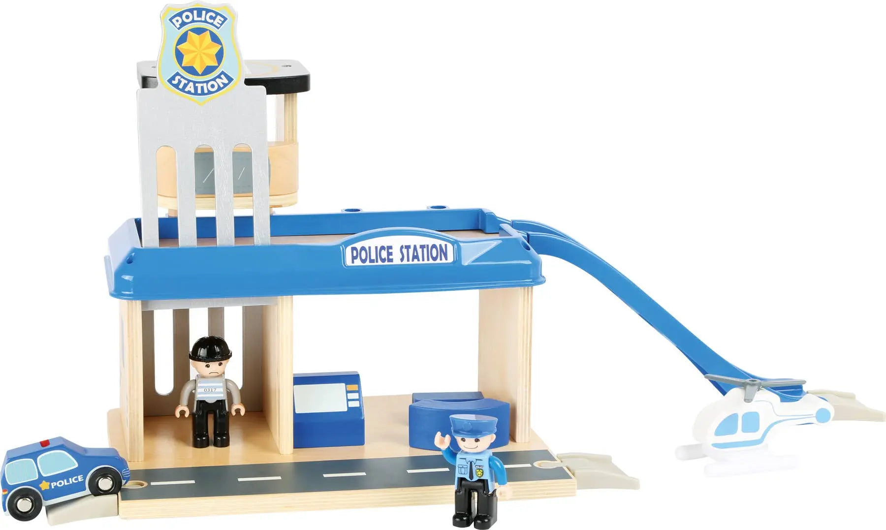 Poste de police personnalisable en bois et ses accessoires small foot